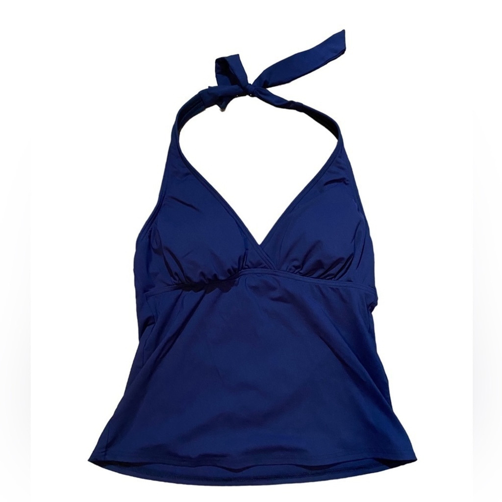 Lands End Navy Halter Tankini Top Size 4 - Picture 2 of 4